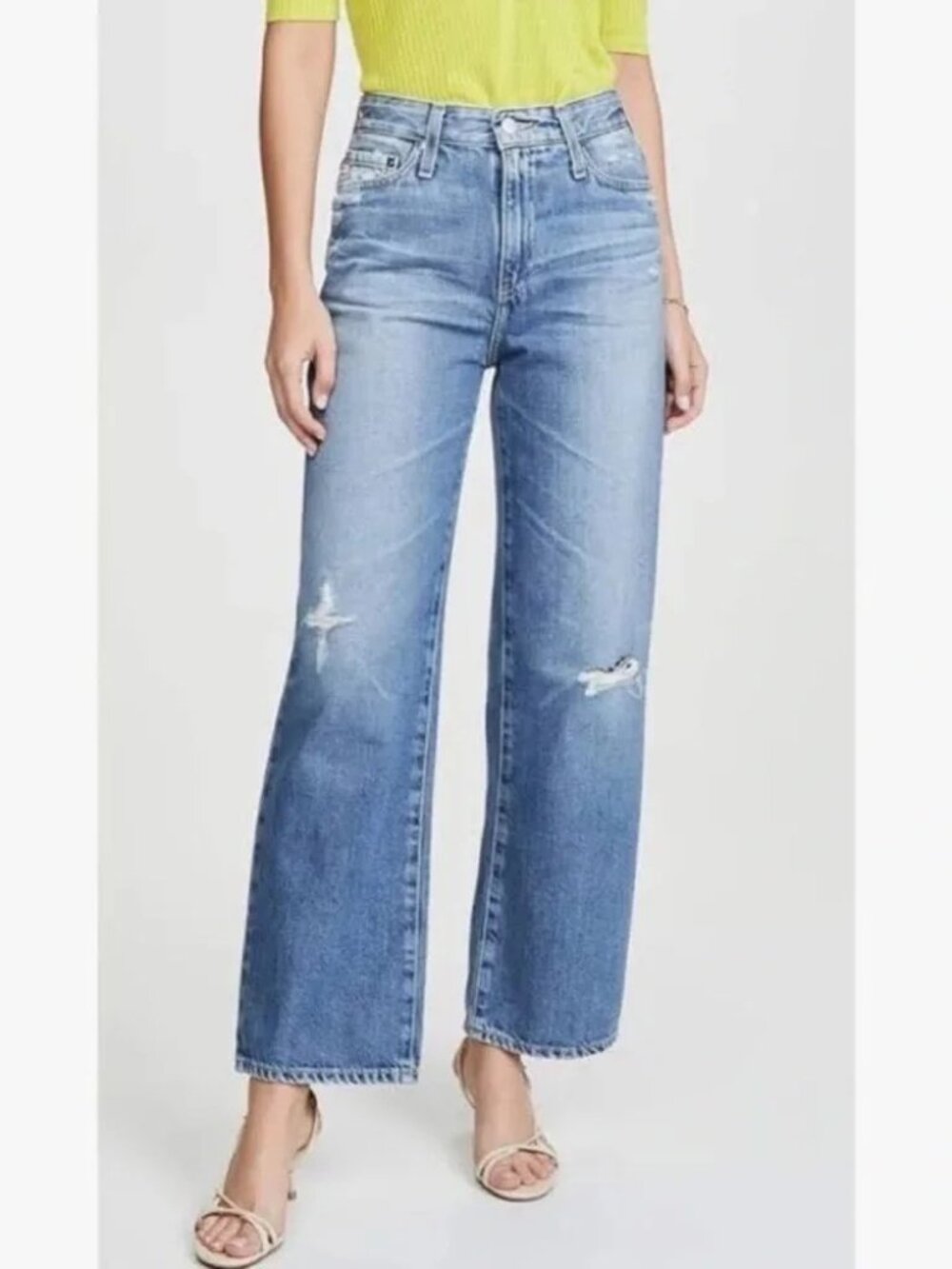 AG Adriano Goldschmied The Tomas High Rise Baggy Distressed Jeans, Size 27R
